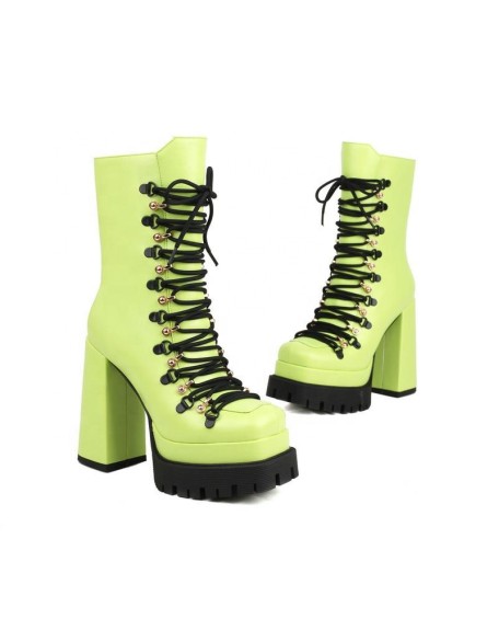 Fashion microfiber material designer lady boots for women with block heels slip on women's shoes with different colors