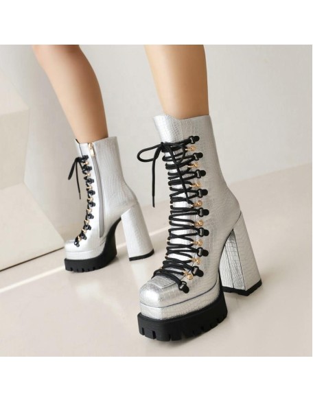 Fashion microfiber material designer lady boots for women with block heels slip on women's shoes with different colors