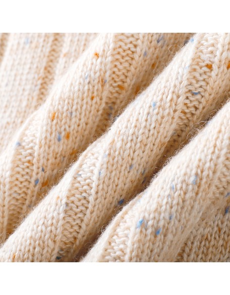Knitwear manufacturers custom fall round neck long sleeve elegant casual wool crop top sweaters for women knit sweater