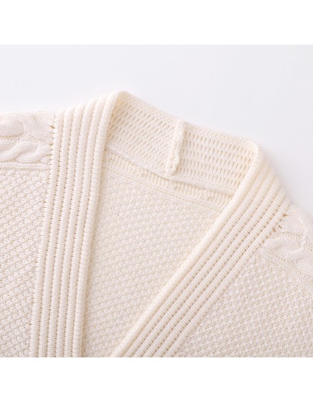 Knitwear manufacturers custom spring 2023 v neck loose casual ladies knitted women's cardigan sweaters coat knit sweater women