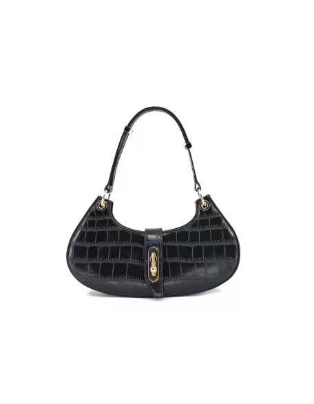 Factory Direct Sale Better Price Cowhide leather Crocodile Pattern Bag Half Moon Handbag