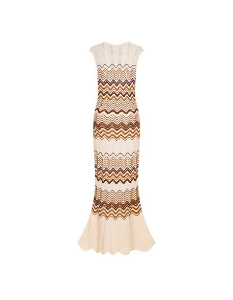 Knitwear manufacturers custom round neck sleeveless fish tail elegant casual women maxi dress summer 2023 knit women's dresses