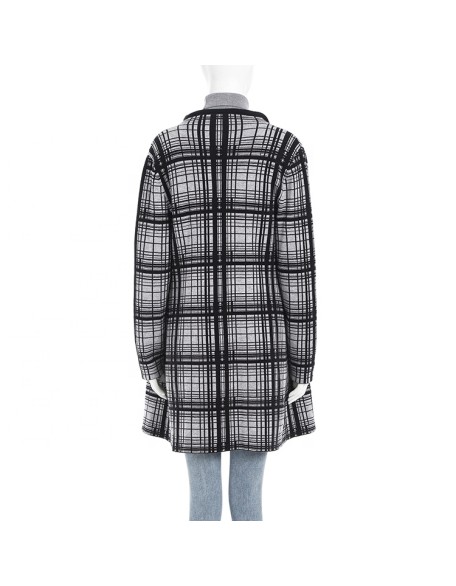 Knitwear manufacturer Women's Long Sleeve Lapel Casual Warm Plaid Knitted Coat