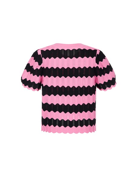 Knitwear manufacturers custom summer loose elegant casual woman knit vintage jacquard color block sweater knit women's sweaters