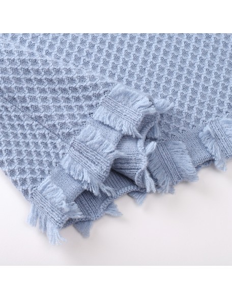 Knitwear manufacturers custom spring 2023 blue high waist elegant casual wool skirts for women sexy knit skirts women