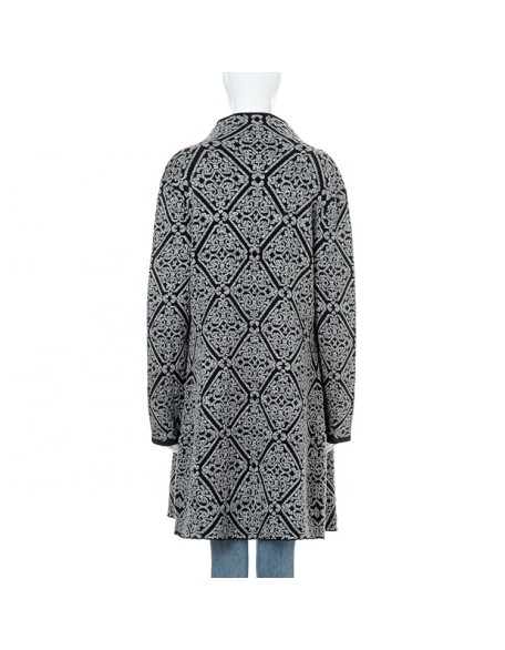 Knitwear manufacturers selling new long sleeved western wind print grey fashion lapel women knitted suit coat