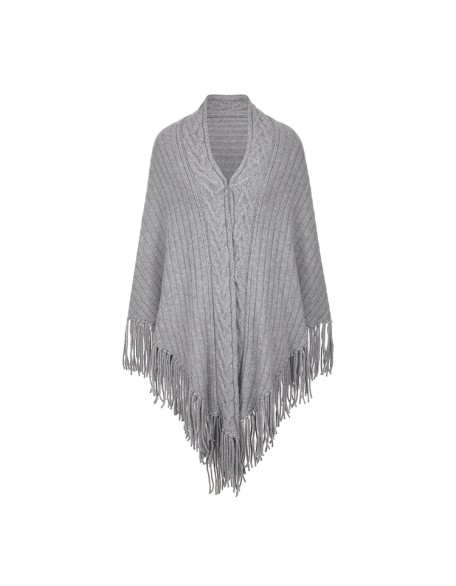 Knitwear manufacturers custom grey cape cloak elegant casual wool cashmere winter sweaters for women 2022 knit women's sweaters