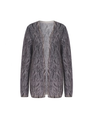 Knitwear manufacturers custom winter v neck loose luxury casual cashmere long cardigan woman 2023 knit sweater cardigan women