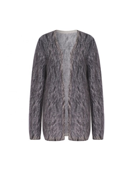 Knitwear manufacturers custom winter v neck loose luxury casual cashmere long cardigan woman 2023 knit sweater cardigan women