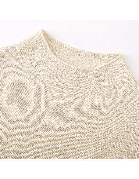 Knitwear manufacturers custom round neck elegant casual wool long-sleeved knit sweater solid color women's tops knit sweaters