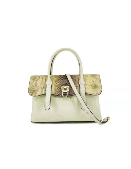 Top Quality Custom Logo Snake Skin Pattern Bag Genuine Cowhide Leather Black Tote bags for Women