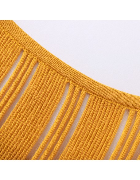 Knitwear manufacturers custom summer orange crew neck cutout elegant casual short sweater dresses for women knit women's dresses