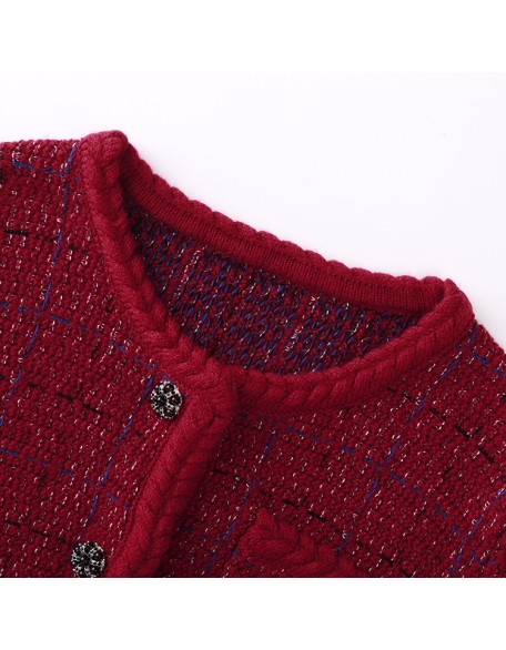 Knitwear manufacturers custom red fashion casual wool blend sweater oversize fall cardigan sweater for woman knit sweater women