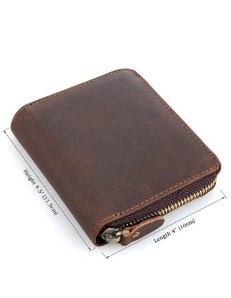 Hot Selling New Style Brand Retro Leather Man's Wallet Crazy Horse Leather Wallet Holder Coin Wallets For Men