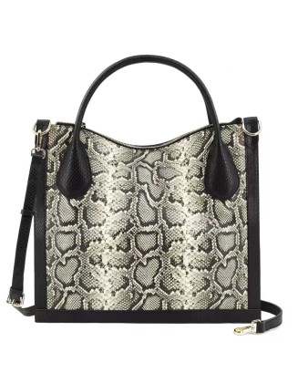 Elegant 2022ss Snake Print Bags Designer Vintage Genuine Leather Big Tote Shoulder Bags for Women