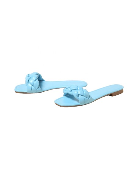 Light weight flat shoes women slip on ladies shoes PU braid upper material rubber out sole