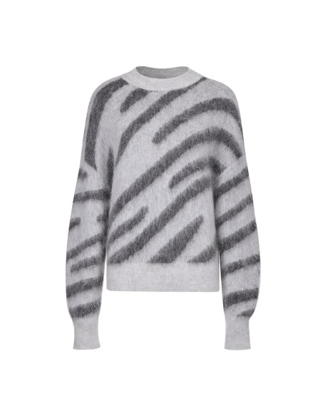 Knitwear manufacturers custom casual wool mohair pullover long sleeve crew neck women sweater knitted plus size women's sweater