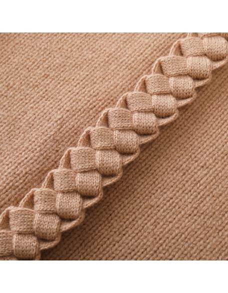 Knitwear manufacturers custom fall brown v neck long sleeve lace korean gentle elegant knitted sweater cardigans al por mayor