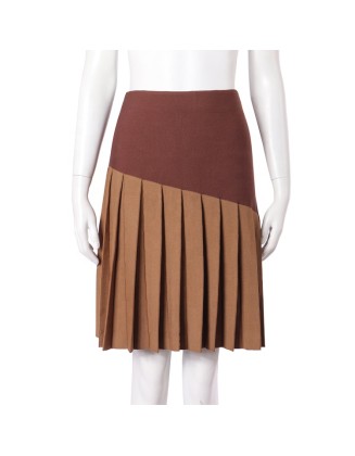 custom knit skirt midi A line pleated versatile stretch high waist women skirt