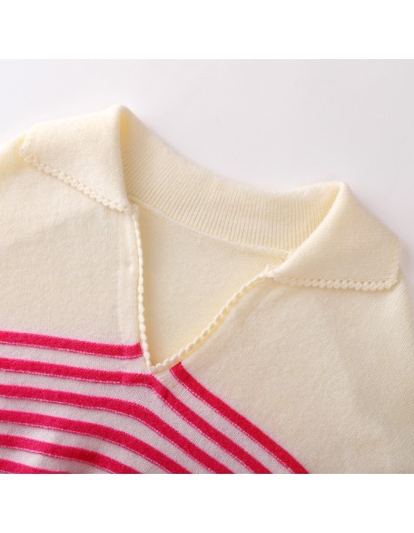 Knitwear manufacturers custom elegant casual contrast color loose knitted puffy pullover sweater women plus size women's sweater