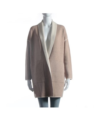 2021 factory custom fashion minimalist color block women's cardigan autumn winter lady long sweater coat