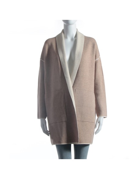 2021 factory custom fashion minimalist color block women's cardigan autumn winter lady long sweater coat