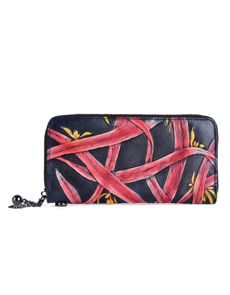 Black Friday Best Gift 100% Real Leather Flower Purse High Quality Card Holder Long Style Women's Wallet
