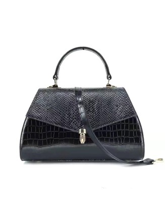 Fashion Cover Unique Clutch Shoulder Bag Snake Pattern Sling Bag Luxury Crocodile Pattern Crossbody Leather Handbag for Women