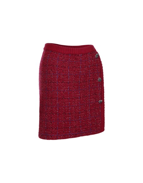 Knitwear manufacturers custom spring 2023 red sexy fashion casual mini wool blend skirts for women vintage knitted womens skirts