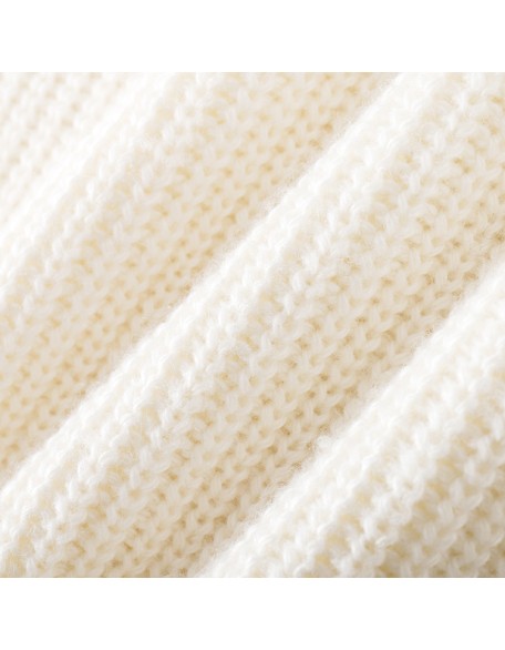 Knitwear manufacturers custom fall winter beige round neck long sleeve casual wool cashmere pull over sweater women knit sweater
