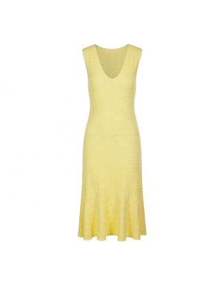 Knitwear manufacturers custom summer v neck sleeveless elegant casual short dress for women sexy sweater knit women's dresses