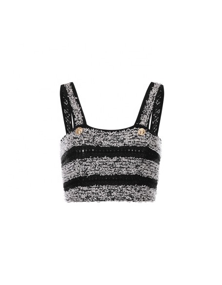 Knitwear manufacturers custom summer sleeveless sexy casual sweater vest women cropped knit sweater halter vest