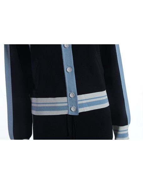 2021 Spring Autumn sweater cardigan jacket women's new loose fitting outer wear POLO collar knit shirt