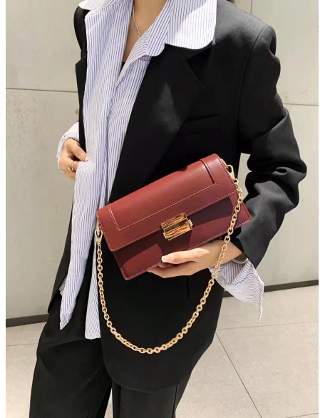 Wholesale fashion designer lock plain pattern genuine leather ladies hand bag shoulder crossbody women custom purses and handbag