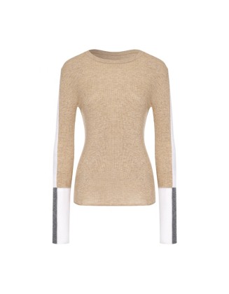 Knitwear manufacturers custom autumn winter roundneck long sleeve rib casual wool chunky sweater women knit sweater