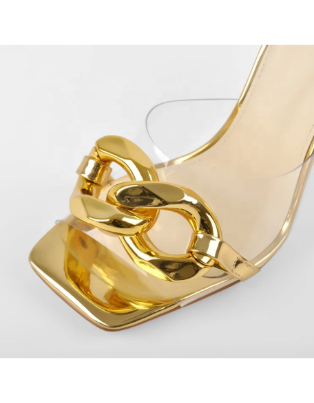 Crystal short heel  woman's sandals and slipper for women and ladies ODM wholesaler factory do export shoes directly