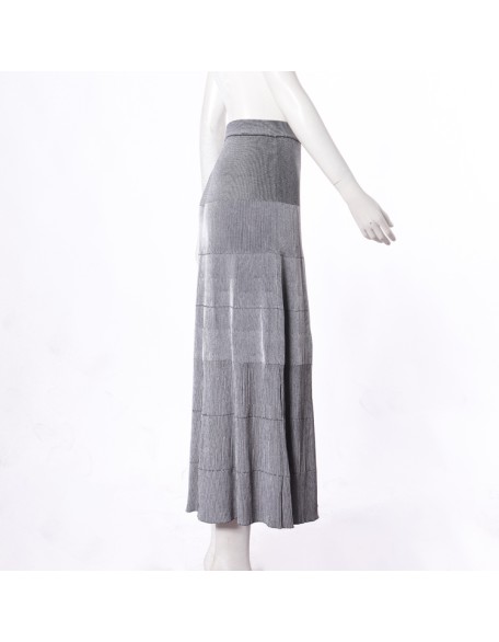 Knitwear manufacturer custom new design summer gray high waist stretch women knit long skirt