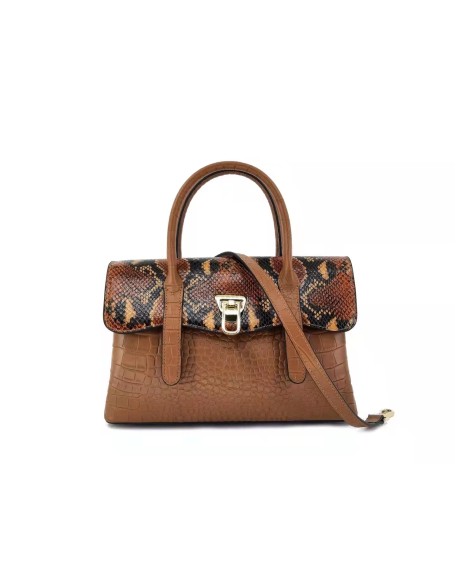 Top Quality Custom Logo Snake Skin Pattern Bag Genuine Cowhide Leather Black Tote bags for Women