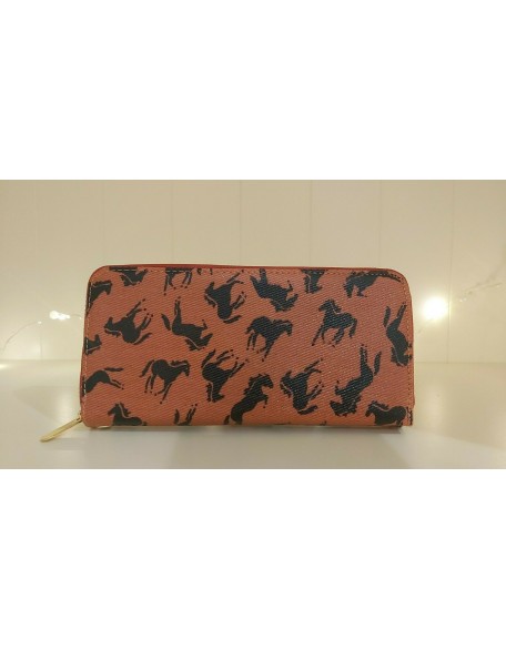 2023 hot sale Vintage Style Custom Printed Oilcloth Long Wallet Women Zipper Coin Purse Clutch
