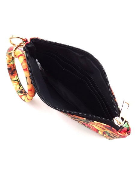 Factory Supply For Handmade Only Leopard Cheetah Large Handcuff Capacity PU Leather Wallet Wristlet Clutch For Women Zipper