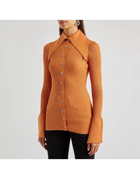 Knitwear manufacturers custom rib elegant casual cardigan women loose sweater for autumn winter knit sweater cardigan women