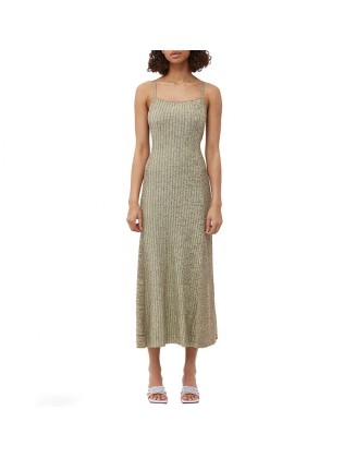 Knitwear manufacturers custom halter sleeveless backless casual modest dresses women lady elegant sweater knit women's dresses