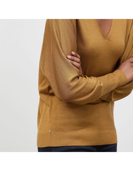 Knitwear manufacturers custom hollow out loose elegant casual 100% wool turtleneck long sleeve pullover knit sweater women