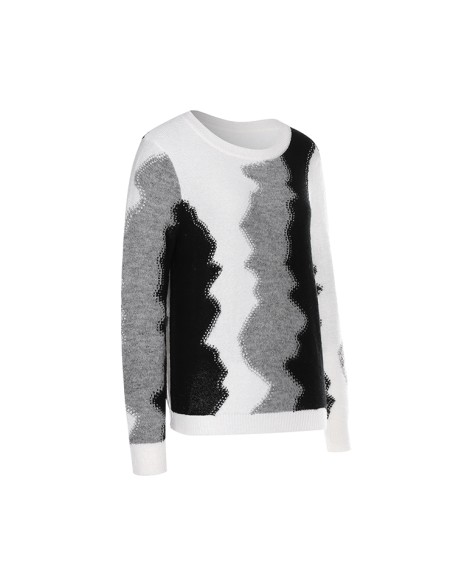 Knitwear manufacturers custom autumn winter round neck long sleeve casual sweater women stylish knit sweater