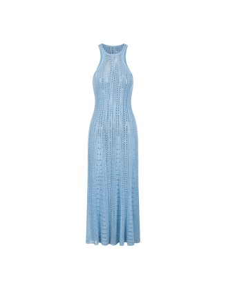 Knitwear manufacturers custom sleeveless elegant casual ladies summer dresses fashion clothing for women sweater knit dresses