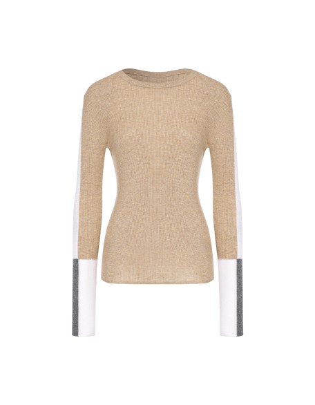 Knitwear manufacturers custom autumn winter roundneck long sleeve rib casual wool chunky sweater women knit sweater