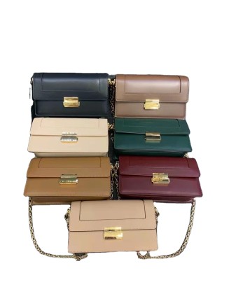 Wholesale fashion designer lock plain pattern genuine leather ladies hand bag shoulder crossbody women custom purses and handbag