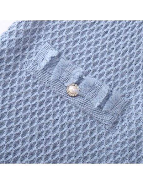 Knitwear manufacturers custom spring 2023 blue high waist elegant casual wool skirts for women sexy knit skirts women