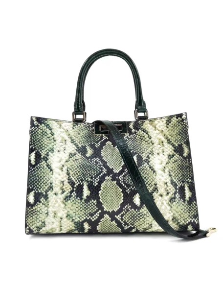 2022 designer trendy shoulder bag high quality wholesale tote bag snake pattern genuine leather handbag for women