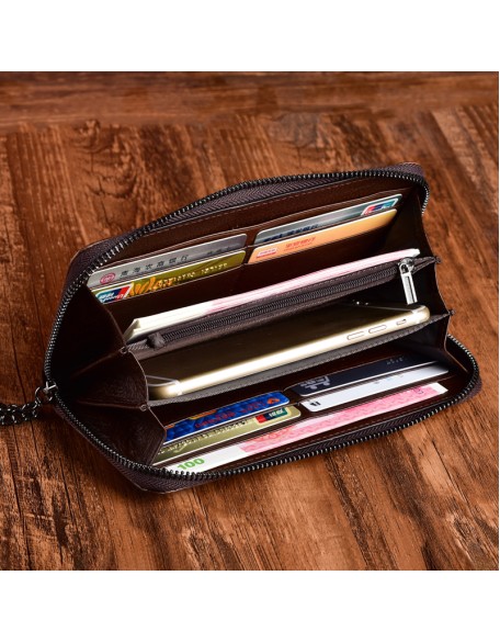 New Arrival Hot Selling Real Leather Embossed Flower Purse Luxury Carved Long Wallets for Women